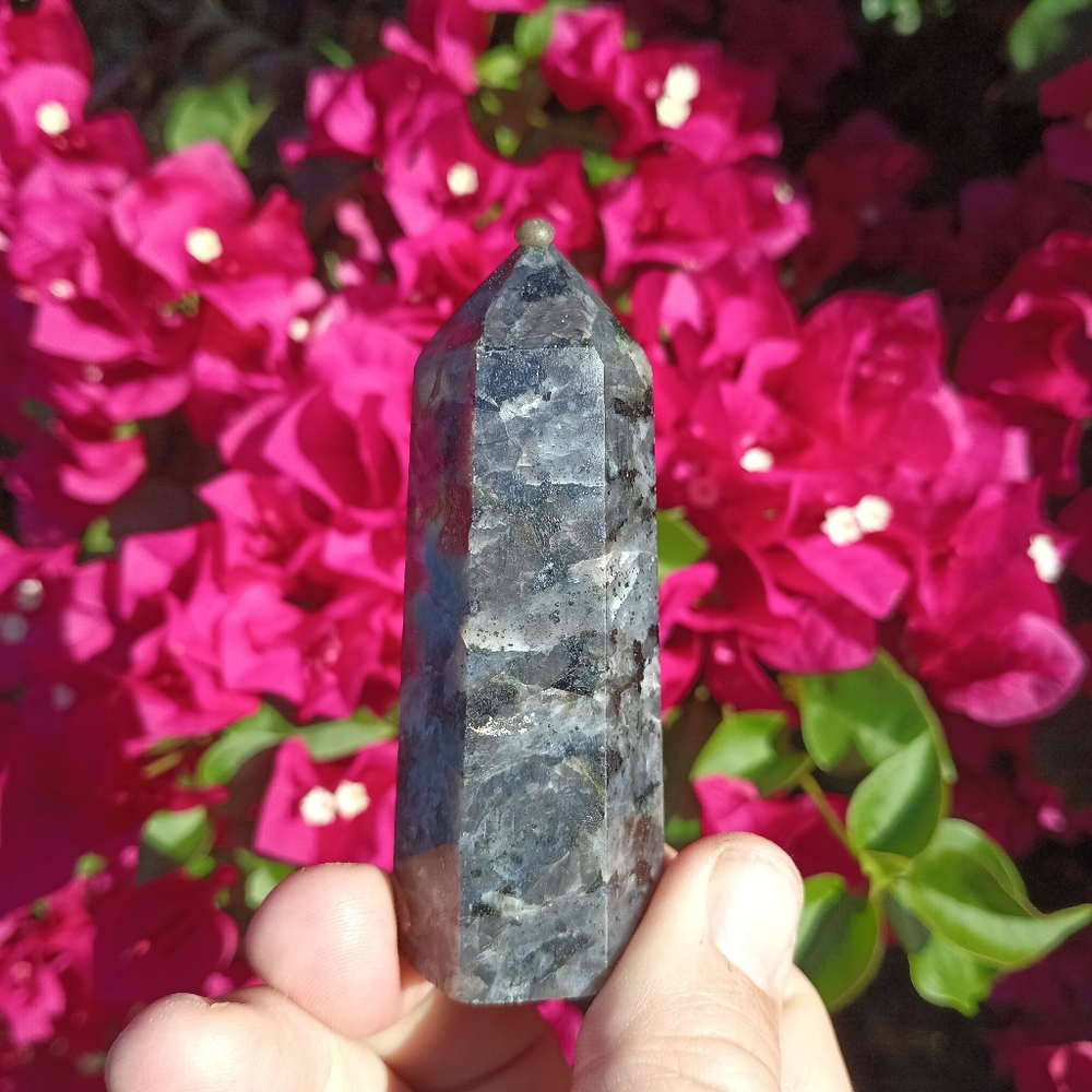 Larvikite Crystal Point Tower